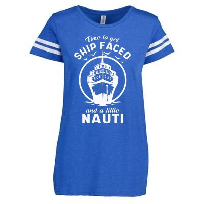 Time To Get Ship Faced And A Little Nauti Cruise Ship Enza Ladies Jersey Football T-Shirt