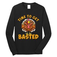 Time To Get Basted Funny Beer Thanksgiving Turkey Day Long Sleeve Shirt