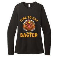 Time To Get Basted Funny Beer Thanksgiving Turkey Day Womens CVC Long Sleeve Shirt