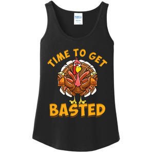 Time To Get Basted Funny Beer Thanksgiving Turkey Day Ladies Essential Tank