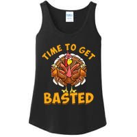 Time To Get Basted Funny Beer Thanksgiving Turkey Day Ladies Essential Tank