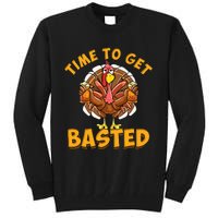 Time To Get Basted Funny Beer Thanksgiving Turkey Day Tall Sweatshirt