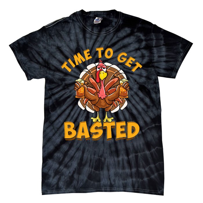 Time To Get Basted Funny Beer Thanksgiving Turkey Day Tie-Dye T-Shirt