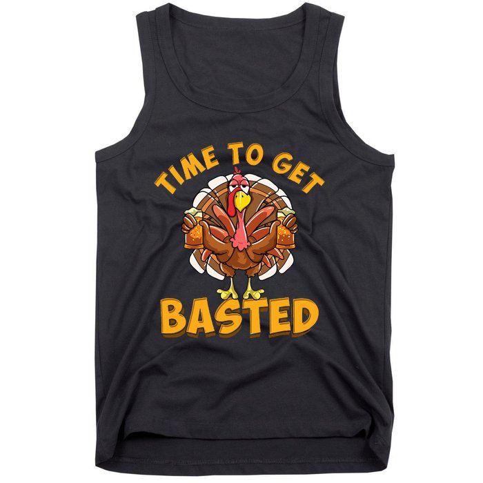 Time To Get Basted Funny Beer Thanksgiving Turkey Day Tank Top