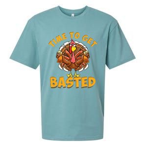 Time To Get Basted Funny Beer Thanksgiving Turkey Day Sueded Cloud Jersey T-Shirt