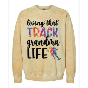 That Track Grandma Life Track And Field Grandma Colorblast Crewneck Sweatshirt