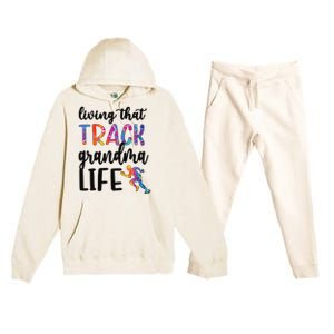 That Track Grandma Life Track And Field Grandma Premium Hooded Sweatsuit Set