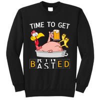 Time To Get Basted Funny Turkey Beer Thanksgiving Odometer Sweatshirt