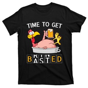 Time To Get Basted Funny Turkey Beer Thanksgiving Odometer T-Shirt