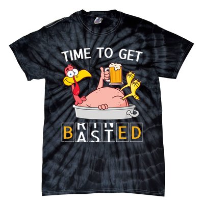 Time To Get Basted Funny Turkey Beer Thanksgiving Odometer Tie-Dye T-Shirt