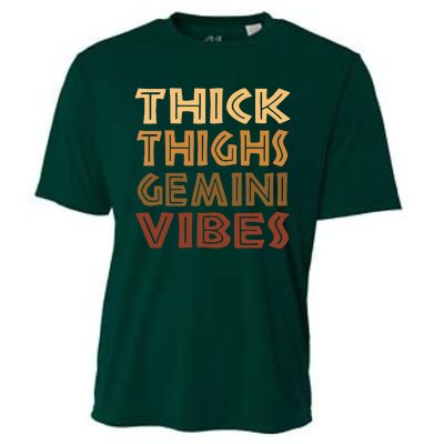 Thick Thighs Gemini Vibes Melanin Black Women Afro Pride Cooling Performance Crew T-Shirt