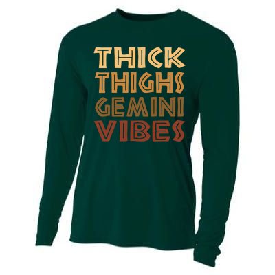 Thick Thighs Gemini Vibes Melanin Black Women Afro Pride Cooling Performance Long Sleeve Crew