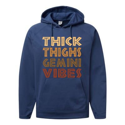 Thick Thighs Gemini Vibes Melanin Black Women Afro Pride Performance Fleece Hoodie