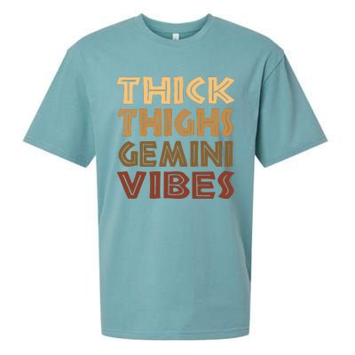 Thick Thighs Gemini Vibes Melanin Black Women Afro Pride Sueded Cloud Jersey T-Shirt