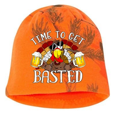 Time To Get Basted Funny Thanksgiving Turkey Day Funny Time To Get Basted Gifts Kati - Camo Knit Beanie