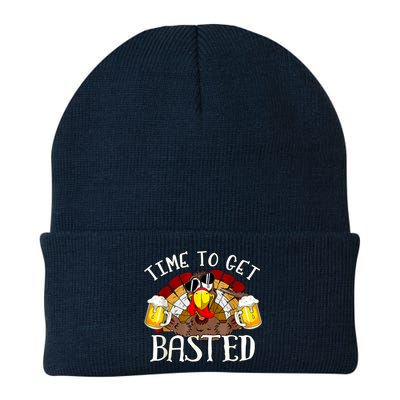 Time To Get Basted Funny Thanksgiving Turkey Day Funny Time To Get Basted Gifts Knit Cap Winter Beanie