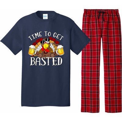 Time To Get Basted Funny Thanksgiving Turkey Day Funny Time To Get Basted Gifts Pajama Set