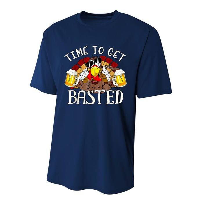 Time To Get Basted Funny Thanksgiving Turkey Day Funny Time To Get Basted Gifts Performance Sprint T-Shirt