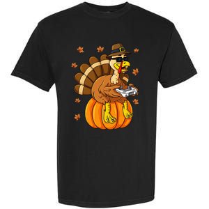 Thanksgiving Turkey Gamer Pumpkin Gaming Garment-Dyed Heavyweight T-Shirt