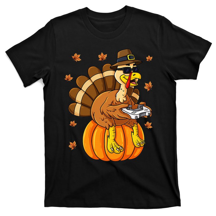 Thanksgiving Turkey Gamer Pumpkin Gaming T-Shirt