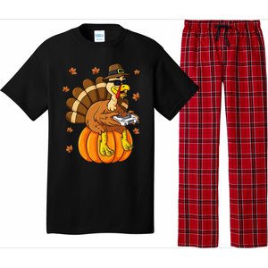 Thanksgiving Turkey Gamer Pumpkin Gaming Pajama Set