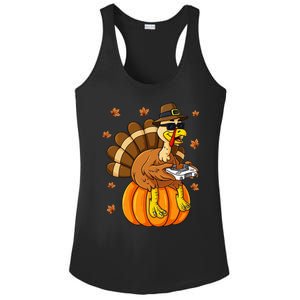 Thanksgiving Turkey Gamer Pumpkin Gaming Ladies PosiCharge Competitor Racerback Tank