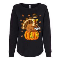 Thanksgiving Turkey Gamer Pumpkin Gaming Womens California Wash Sweatshirt