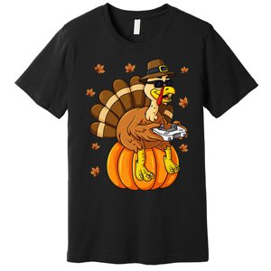 Thanksgiving Turkey Gamer Pumpkin Gaming Premium T-Shirt