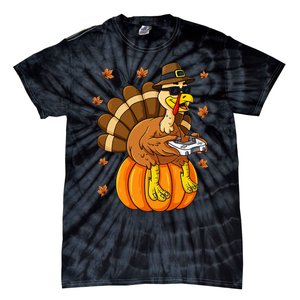 Thanksgiving Turkey Gamer Pumpkin Gaming Tie-Dye T-Shirt