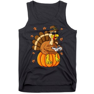 Thanksgiving Turkey Gamer Pumpkin Gaming Tank Top