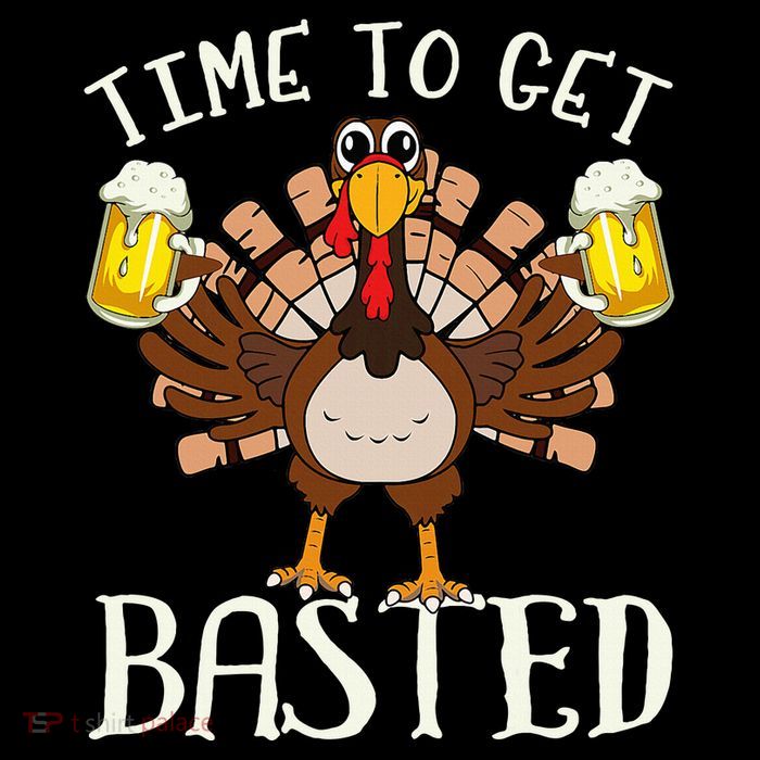 Time To Get Basted Beer LetS Get Adult Turkey Drawstring Bag