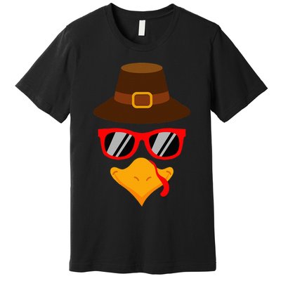 Thanksgiving Turkey Glasses Adorable and Festive Premium T-Shirt