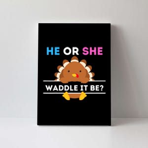 Turkey Thanksgiving Gender Reveal Baby Announcement Canvas