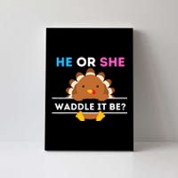 Turkey Thanksgiving Gender Reveal Baby Announcement Canvas