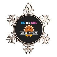 Turkey Thanksgiving Gender Reveal Baby Announcement Metallic Star Ornament