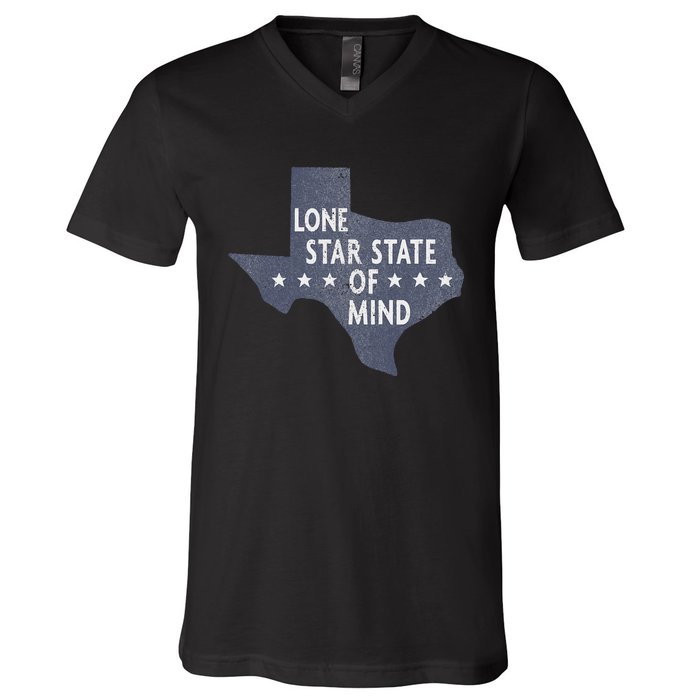 Trendy Texas Graphic Lone Star State Of Mind V-Neck T-Shirt