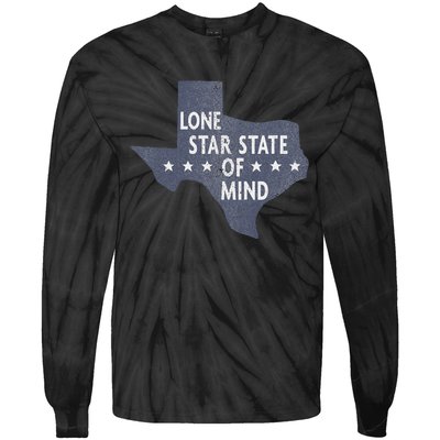 Trendy Texas Graphic Lone Star State Of Mind Tie-Dye Long Sleeve Shirt