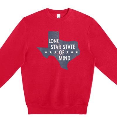 Trendy Texas Graphic Lone Star State Of Mind Premium Crewneck Sweatshirt