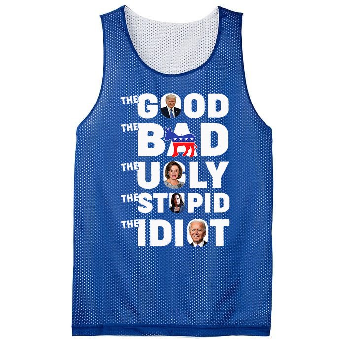 Trump The Good The Bad The Ugly The Stupid The Idiot Mesh Reversible Basketball Jersey Tank