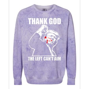 Trump Thank God The Left CanT Aim Colorblast Crewneck Sweatshirt