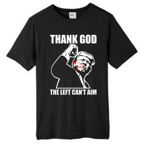 Trump Thank God The Left CanT Aim Tall Fusion ChromaSoft Performance T-Shirt