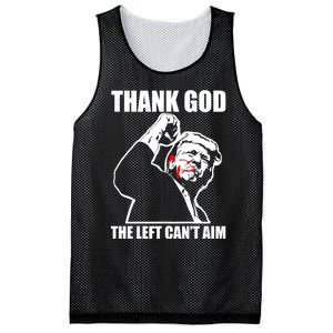 Trump Thank God The Left CanT Aim Mesh Reversible Basketball Jersey Tank