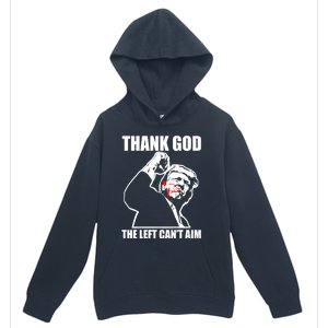 Trump Thank God The Left CanT Aim Urban Pullover Hoodie