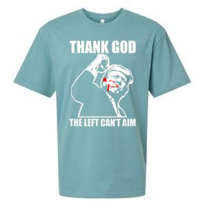 Trump Thank God The Left CanT Aim Sueded Cloud Jersey T-Shirt