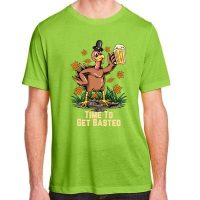 Time To Get Basted Ing Thanksgiving Turkey Funny Fall Gift Adult ChromaSoft Performance T-Shirt