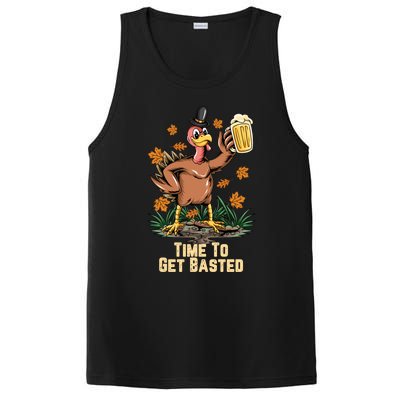 Time To Get Basted Ing Thanksgiving Turkey Funny Fall Gift PosiCharge Competitor Tank