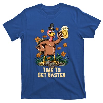 Time To Get Basted Ing Thanksgiving Turkey Funny Fall Gift T-Shirt