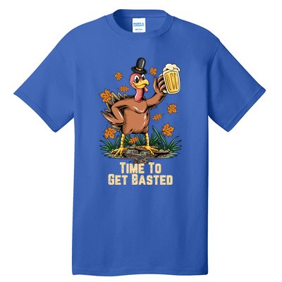 Time To Get Basted Ing Thanksgiving Turkey Funny Fall Gift Tall T-Shirt