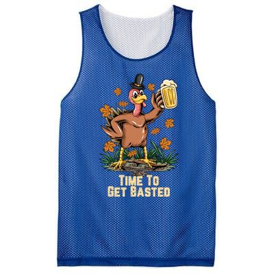 Time To Get Basted Ing Thanksgiving Turkey Funny Fall Gift Mesh Reversible Basketball Jersey Tank