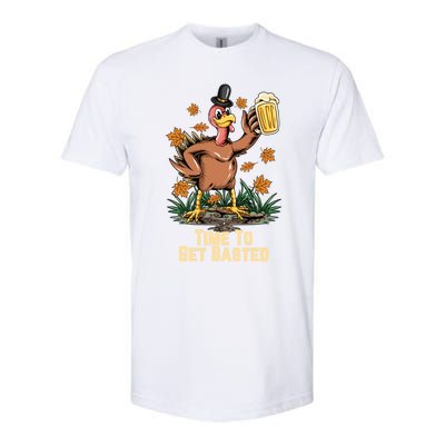 Time To Get Basted Ing Thanksgiving Turkey Funny Fall Gift Softstyle CVC T-Shirt